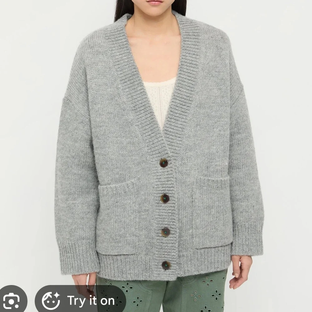 Loeffler Randall Gray Women's Cardigan - Picture 5 of 5